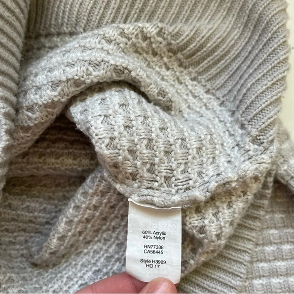 J. Crew Factory Mushroom Gray & White Knit Turtleneck Sweater Xsmall Women’s - Picture 10 of 11